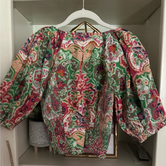 NWT Cleobella Aminah Puff sleeve Top. Panama Print - Picture 3 of 4